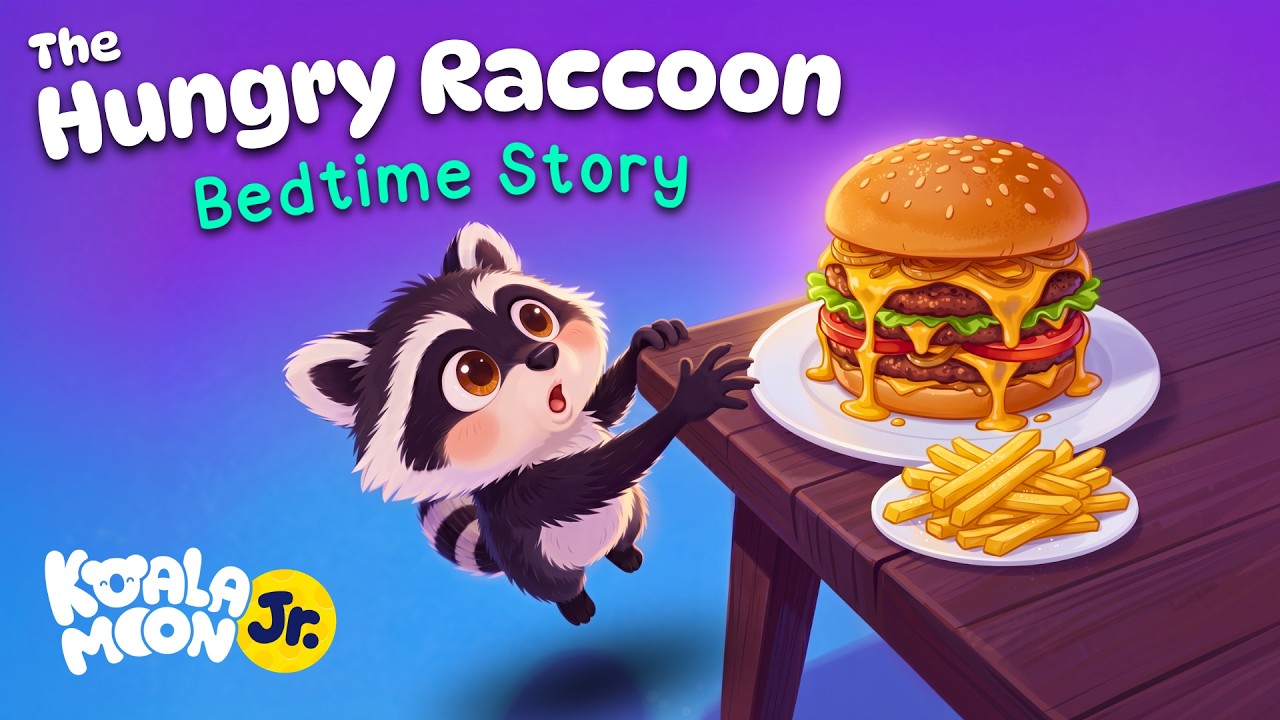 Munchy The Hungry Raccoon 🍔 Cozy Bedtime Story for Toddlers 💤 🌙