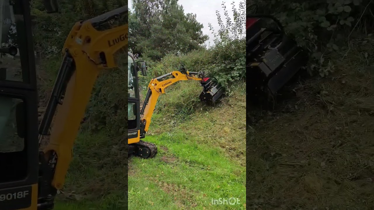 Bagger Mulcher H&auml;ner am LiuGong