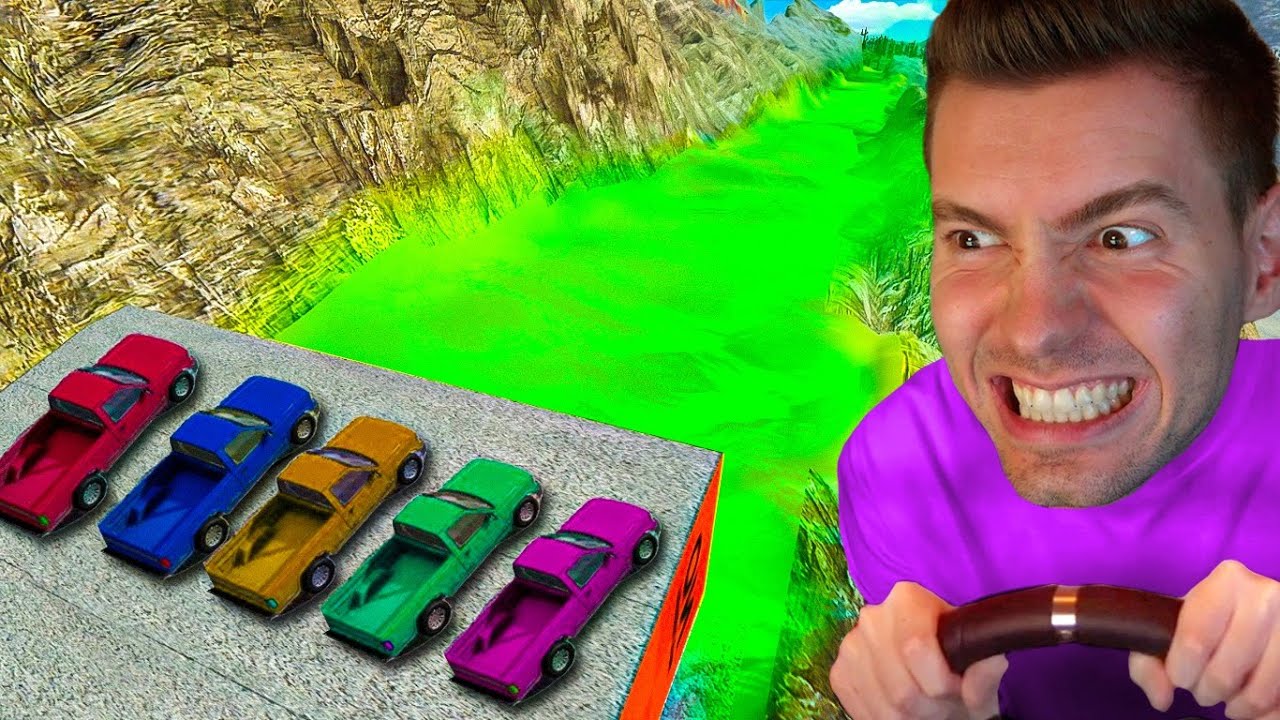 DESCI uma ladeira contra ÁCIDO ULTRA FORTE! - BeamNG Drive