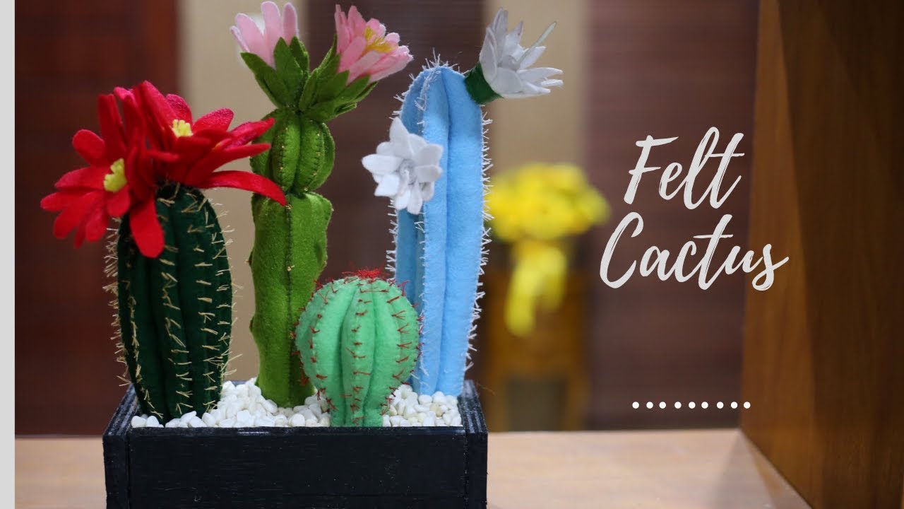 cara membuat kaktus dari kain flanel | DIY Felt cactus
