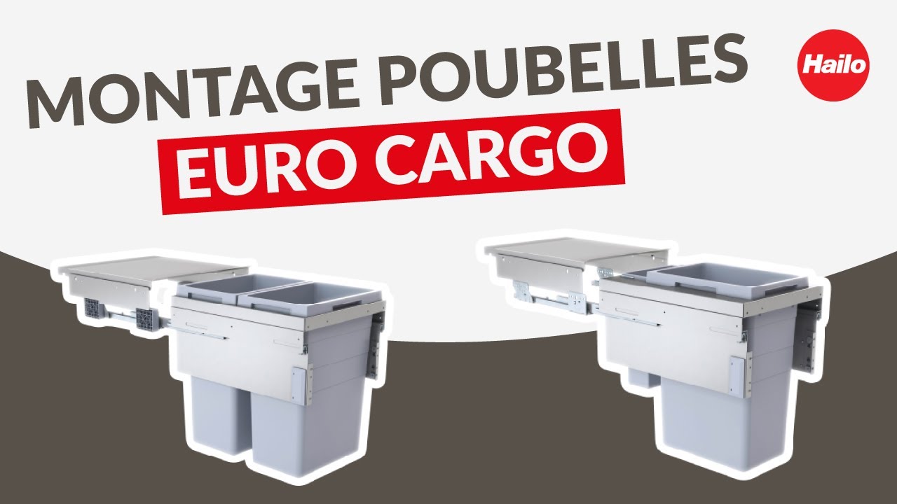 Montage poubelles encastrables Hailo - Gamme Euro Cargo