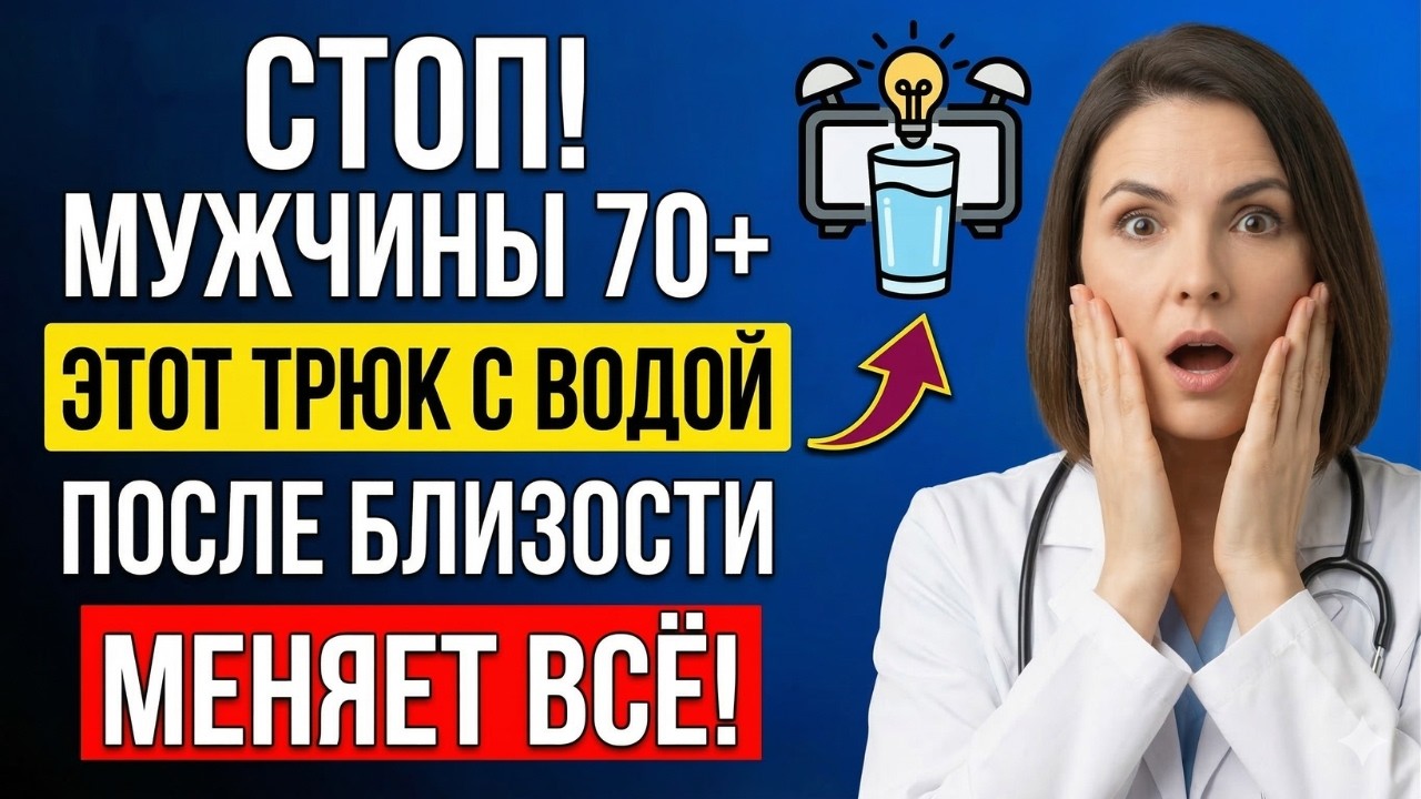 Врачи в шоке: добавь ЭТО в воду после секса — защищает мужчин 70+ от инфекций!