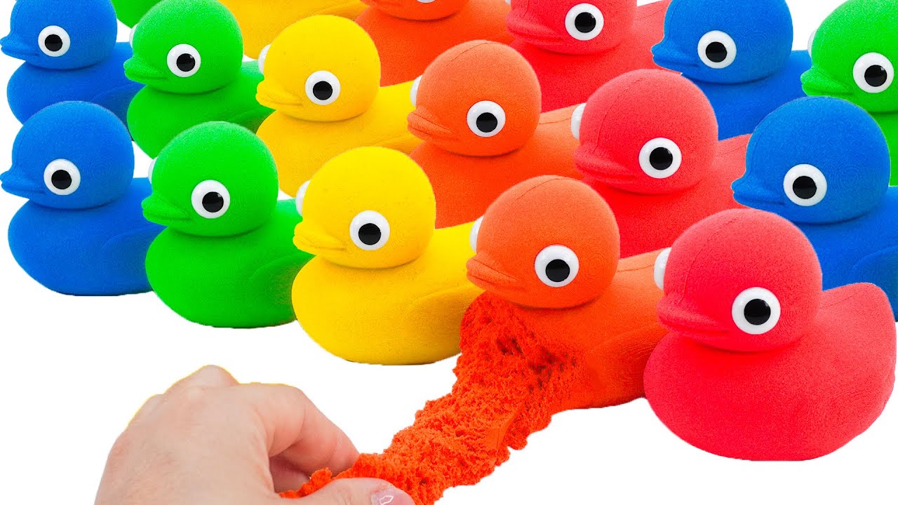 Satisfying Video | How To Make Rainbow Duck With Kinetic Sand Cutting ASMR | Magic Sand B