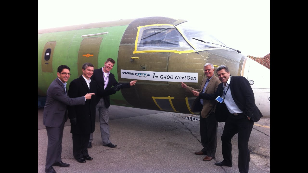 Final assembly of a Bombardier Q400 NextGen aircraft | WestJet Encore