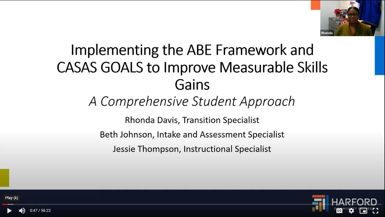 Implementing the ABE Framework and CASAS Goals to Improve MSG