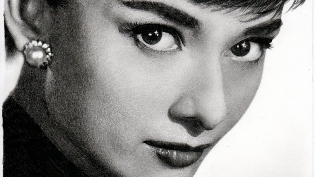 鉛筆画 ｵｰﾄﾞﾘｰ･ﾍｯﾌﾟﾊﾞｰﾝ 完成までの一部始終 動画 早送り / Pencil drawing/ Audrey Hepburn/ Portrait/ How To Draw