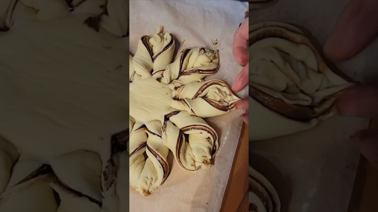 Nutella-Stern aus Hefeteig.