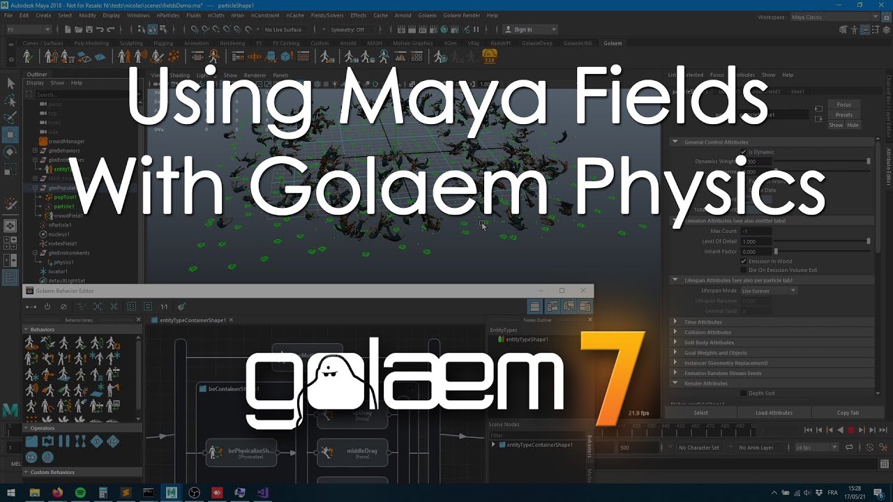 Using Maya Fields with Golaem Physics