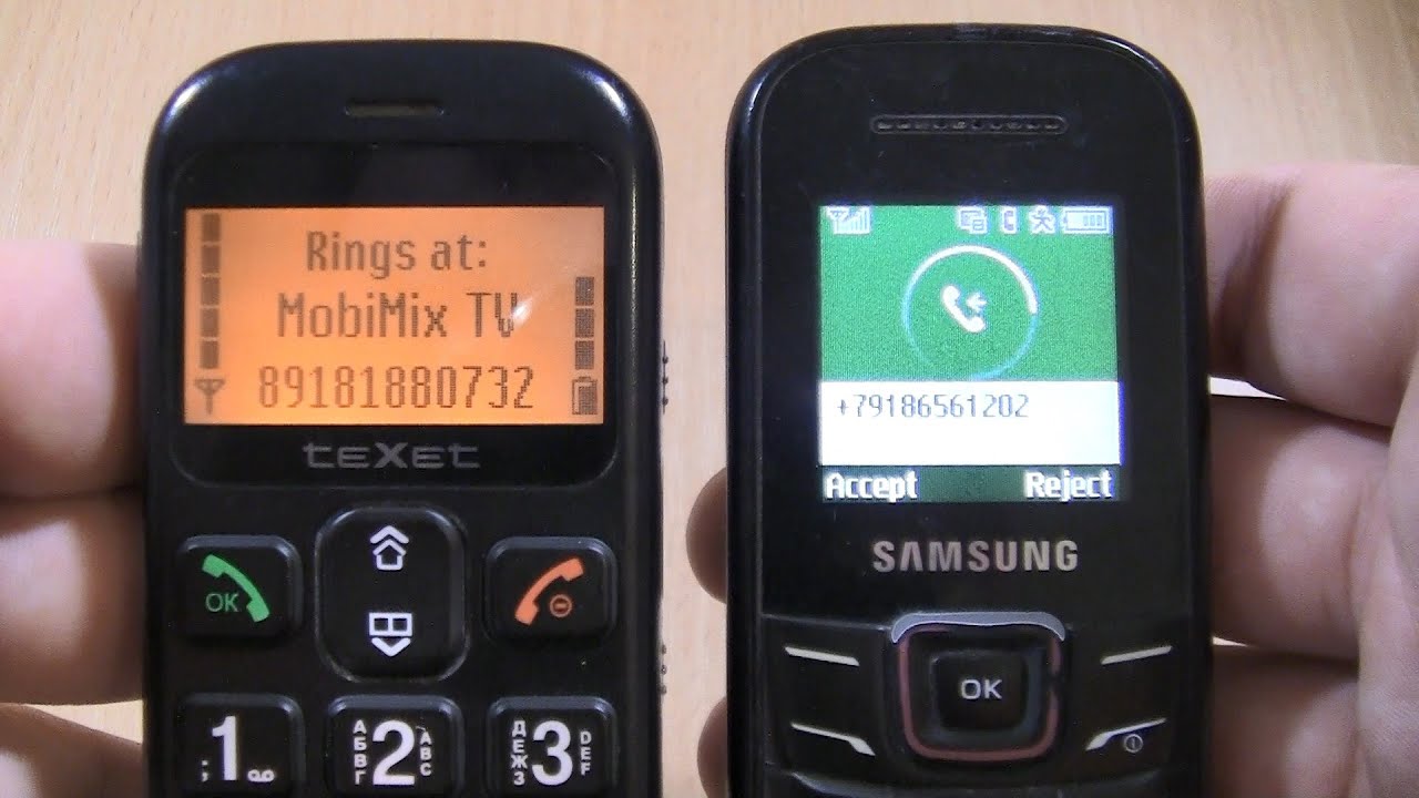 Incoming call & Outgoing call at the Same Time teXet 111 +Samsung GT E1200R