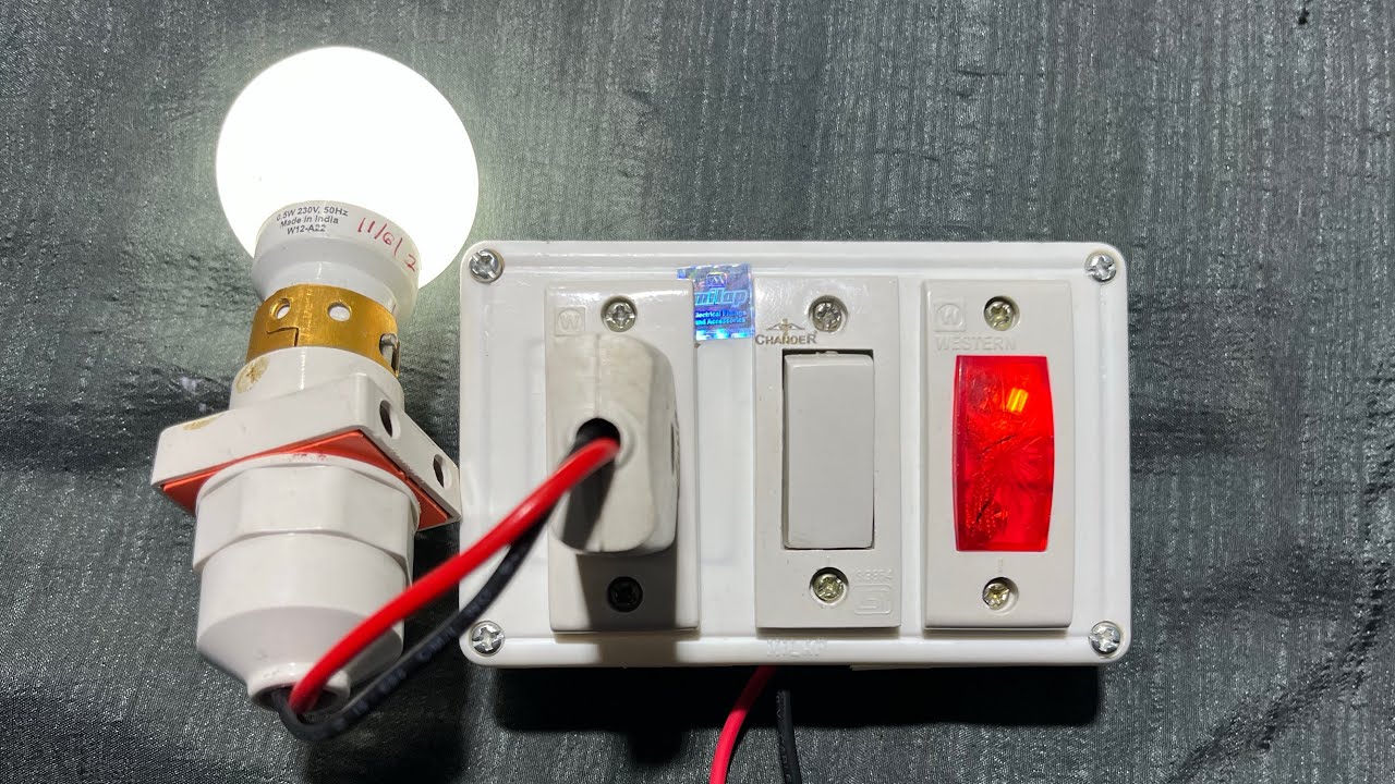 2 pin socket/ 1 switch + indicator ￼🤔board connection #electrician #electric @Bhoopendhrverma28 
