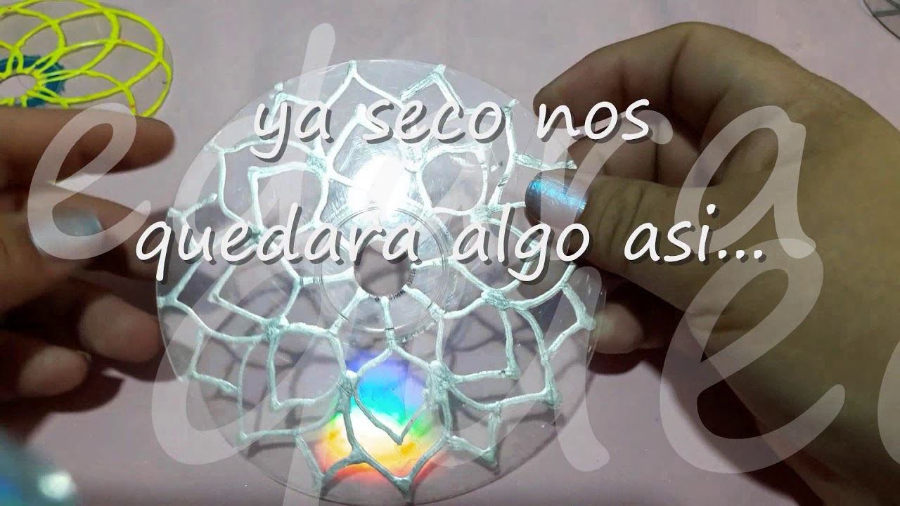reciclado de CD y falso vitral (como preparar laca vitral casera)- IntegrArte-