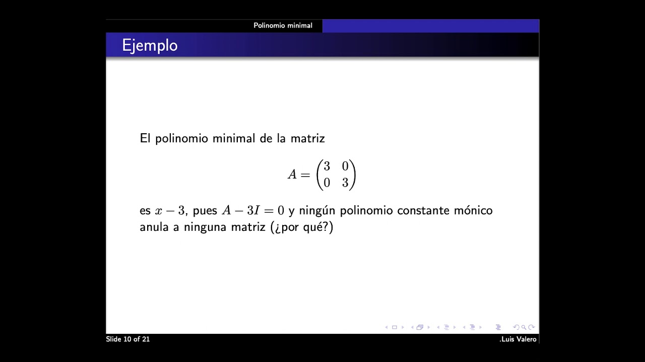 Polinomio minimal