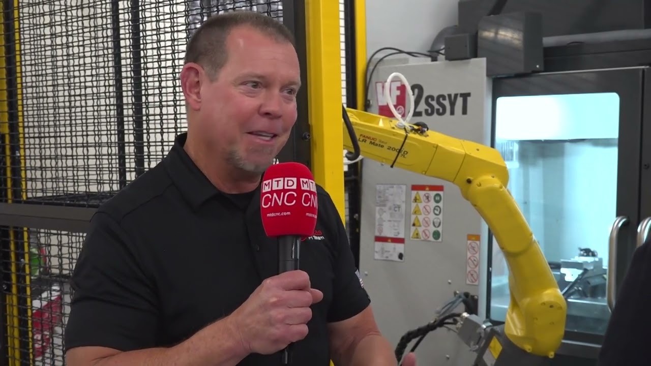 The HAAS control works directly with FANUC robots