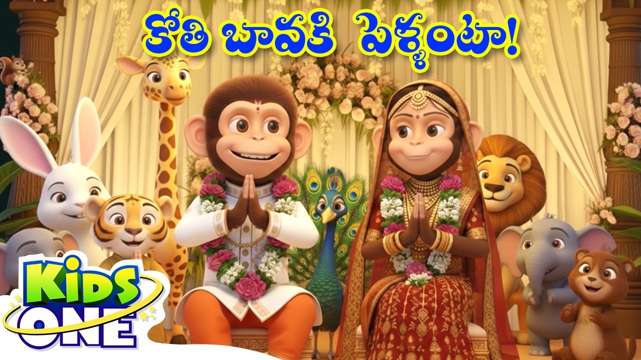 కోతిబావకు పెళ్ళంటా | Kothi Bava Pellanta | Telugu Nursery Rhymes for Kids @kidsonetelugu ​
