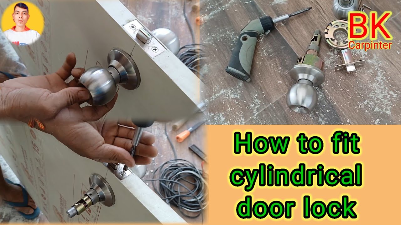 How to install cylindrical door lock||Cylindrical lock installation//door lock installation