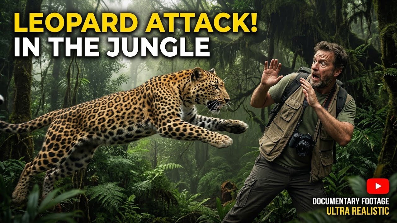 Leopard Attack in Jungle – Man’s Terrifying Escape 😱