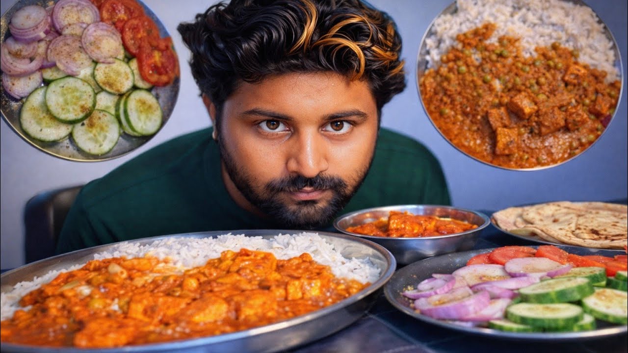 Matar paneer|| #trending #food #eating #youtube #bhukkad vlogs#viral 