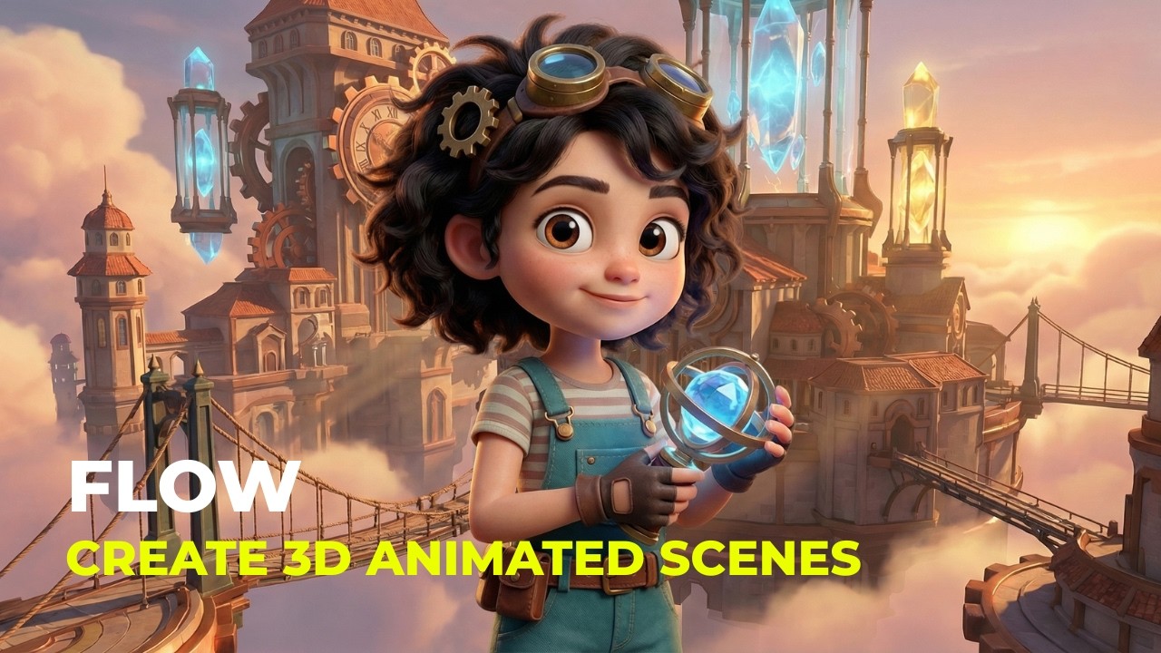 How to Create 3D AI Animated Cartoon Scenes | Veo 3.1 + Google Flow