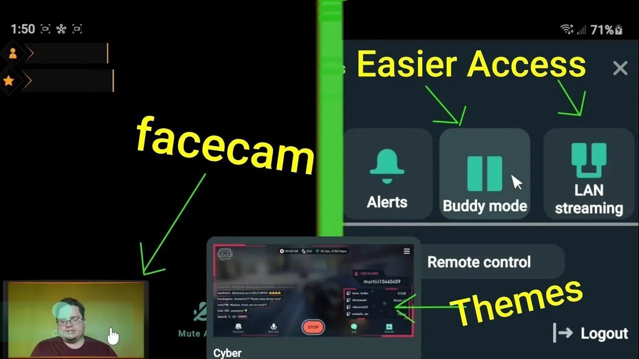 StreamLabs Mobile App Facecam