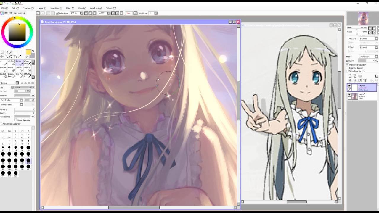 Speedpaint (Paint Tool SAI) 本間 芽衣子 Ano Hana Fan Art
