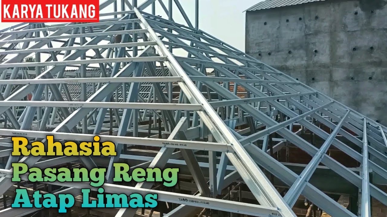 TEKNIK PASANG RENG ATAP LIMAS SISI KE 3 DAN KE 4 ATAP MUSHOLLA DARI BAJA RINGAN