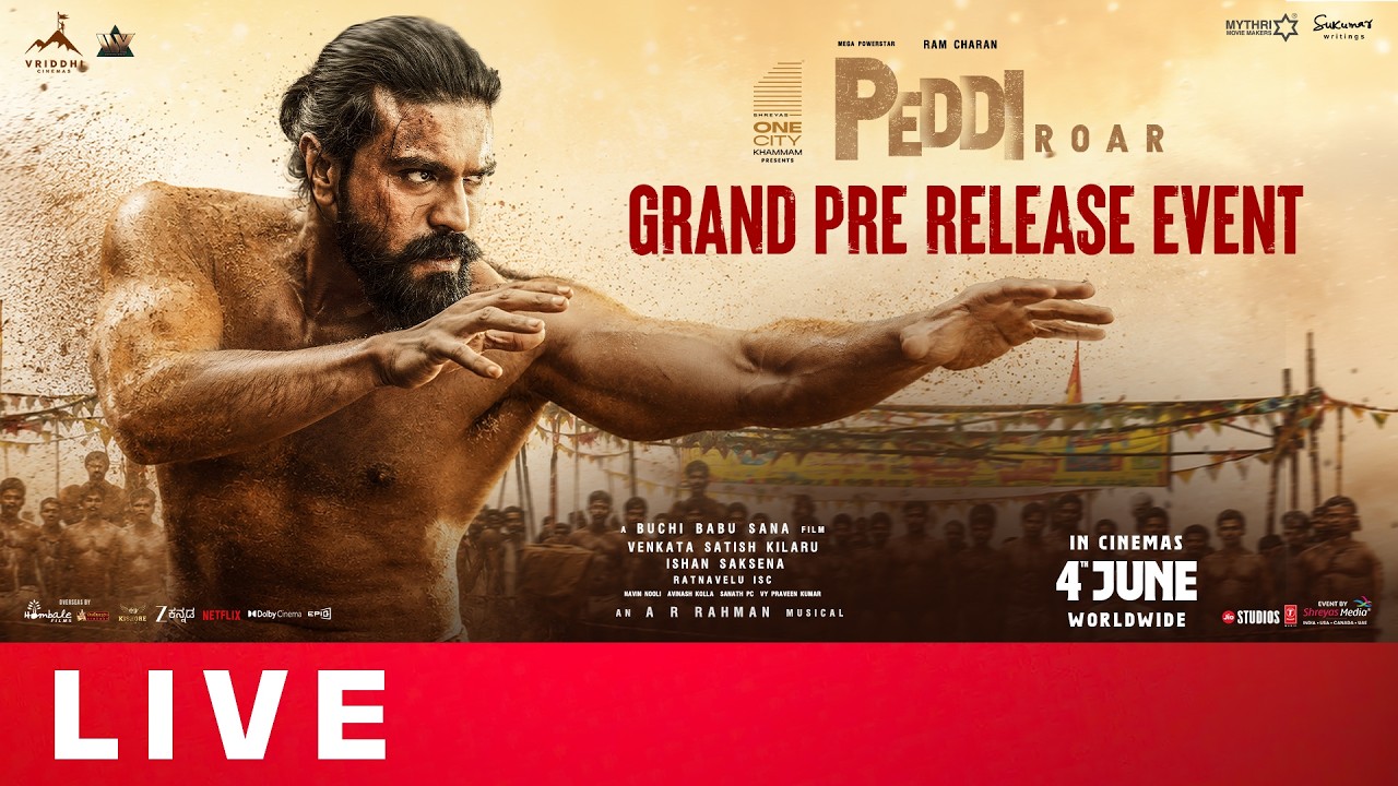 Peddi Grand Roar Pre-Release Event Live | Ram Charan | Janhvi Kapoor | A R Rahman | Shreyas Media
