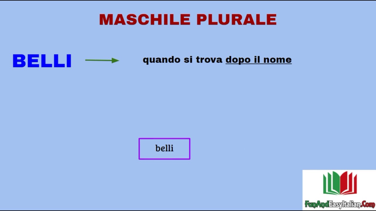 L'AGGETTIVO BELLO - parte 2 -