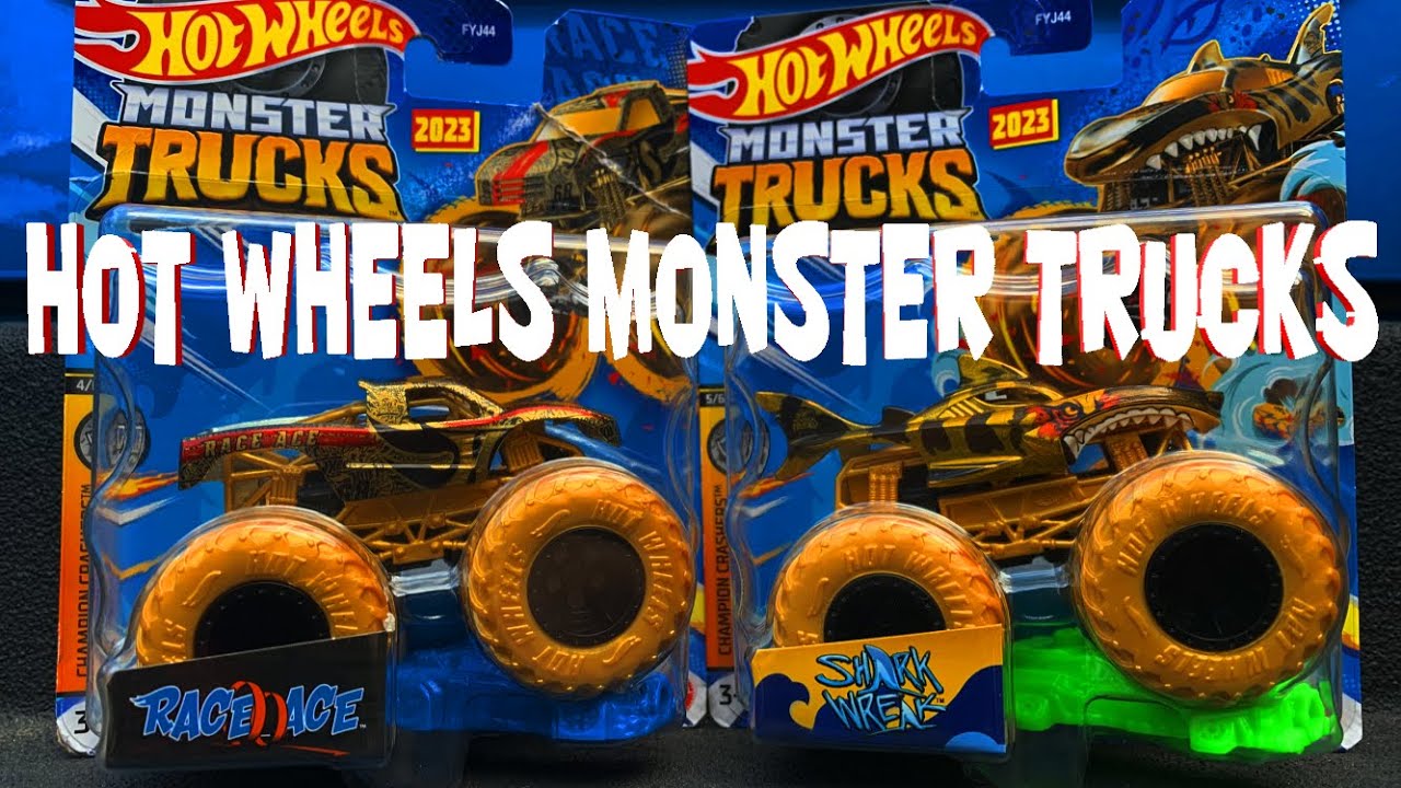 Race Ace Vs. Tiger Shark - HOT WHEELS MONSTER TRUCKS CHAMPION CRASHERS!!!