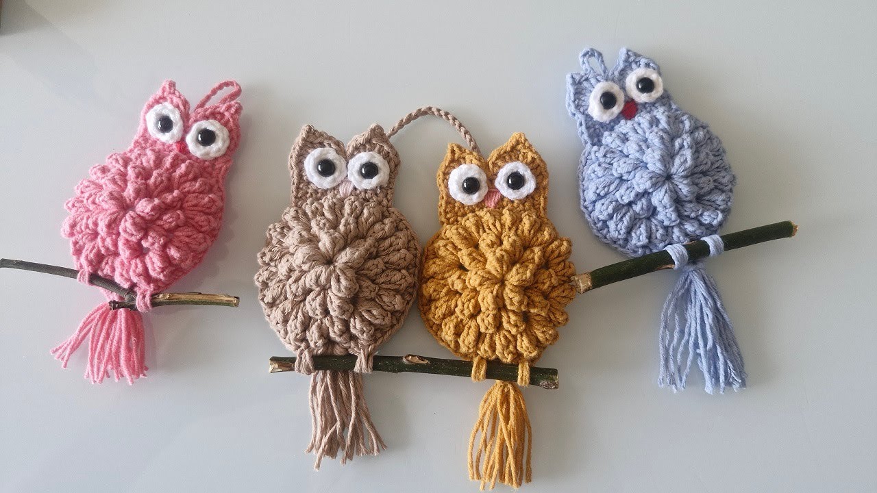 TIĞ İŞİ BAYKUŞ  DUVAR SÜSÜ YAPIMI  (Crochet owl wall hanging)