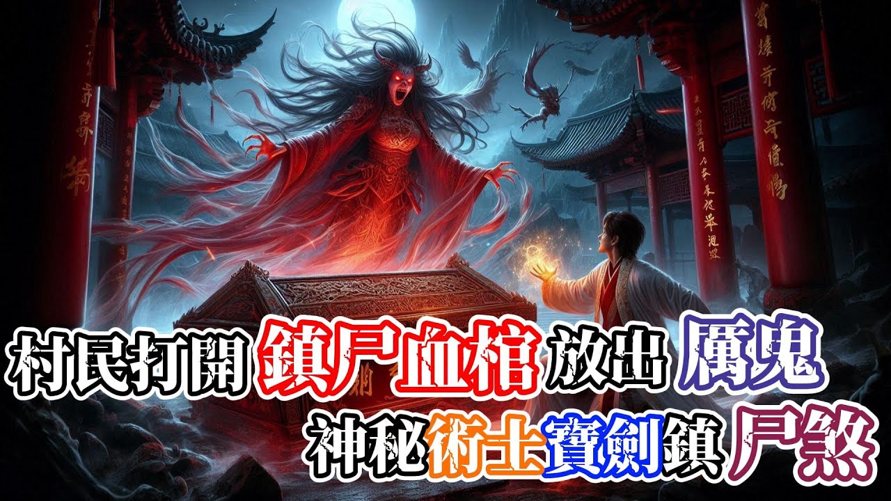 【靈異故事】被沖到岸上的黃河古棺刻滿『鎮尸』的詭異經文，無知村民的強行開啟棺材，引起棺中女尸煞氣沖天，化身紅衣厲鬼，午夜之後開始向村民復仇… |神秘傳說|靈異故事|懸疑驚悚
