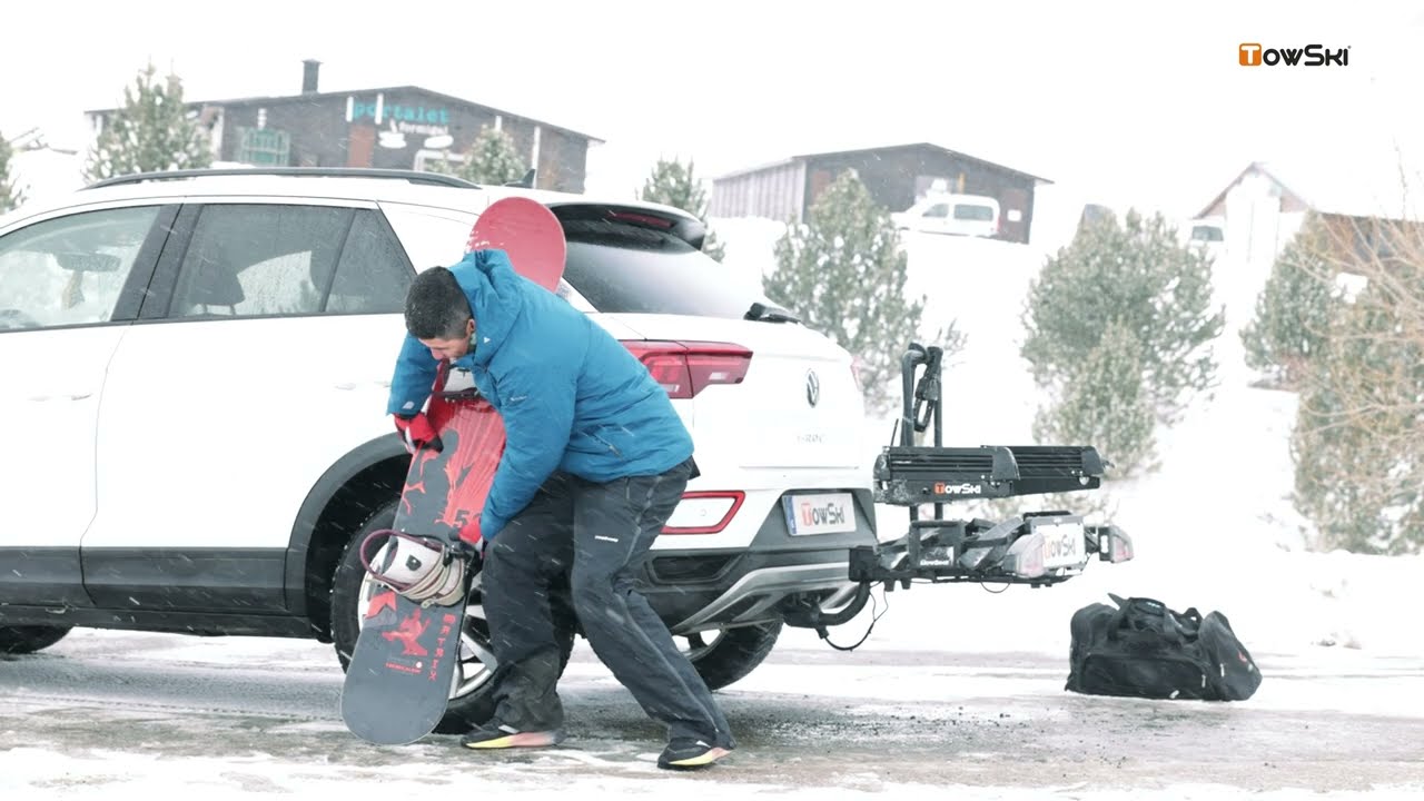 TowSki Ride: Snowboard oder Ski einfach am Fahrradträger montieren. Freiheit spüren, Winter erleben