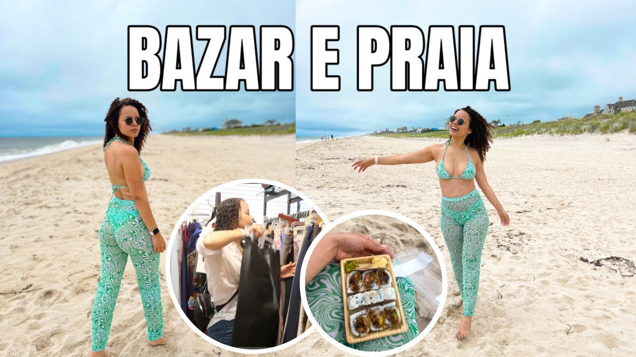 COMPRAS NO BAZAR E ALMOÇO NA PRAIA (Vlog)