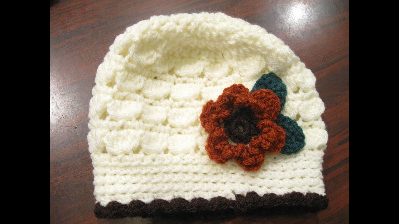 Crochet Cluster Stitch Beanie - Right handed Crochet tutorial