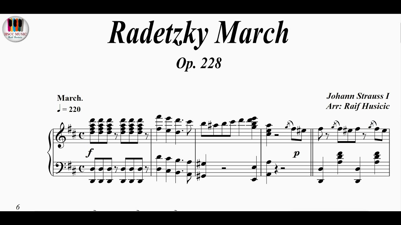 Radetzky March, Op. 228 - Johann Strauss I, Piano
