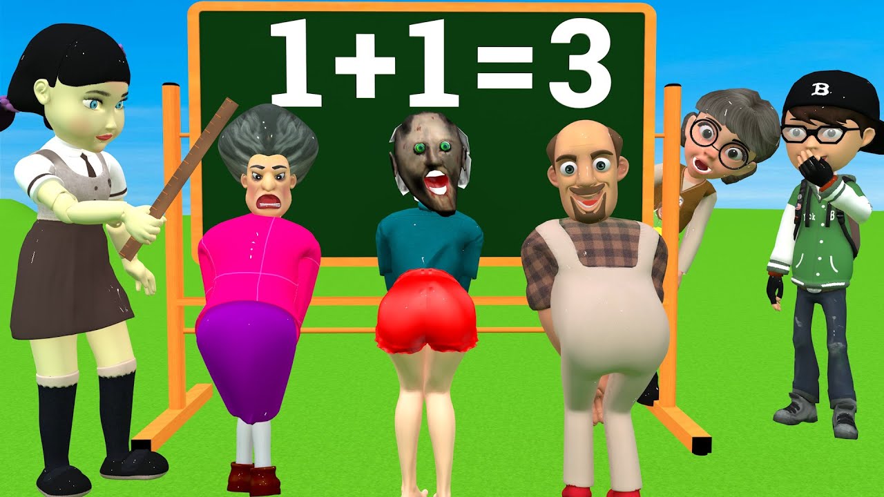 Scary Teacher 3D vs Squid Game 2 Ник и Тани — лучший тролль MissT или 5-кратный вызов