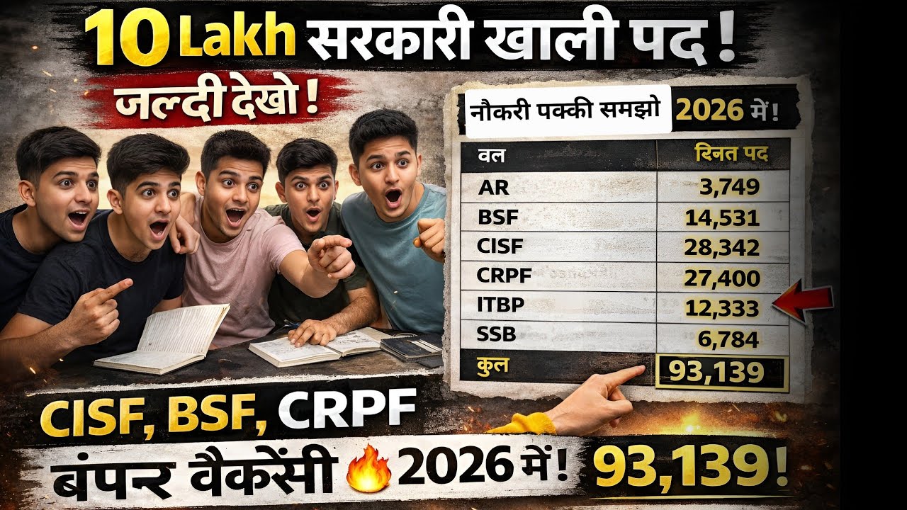 10 लाख खाली पद CAPF मे Notice OUT🥳| New Vacancy 2026🥳