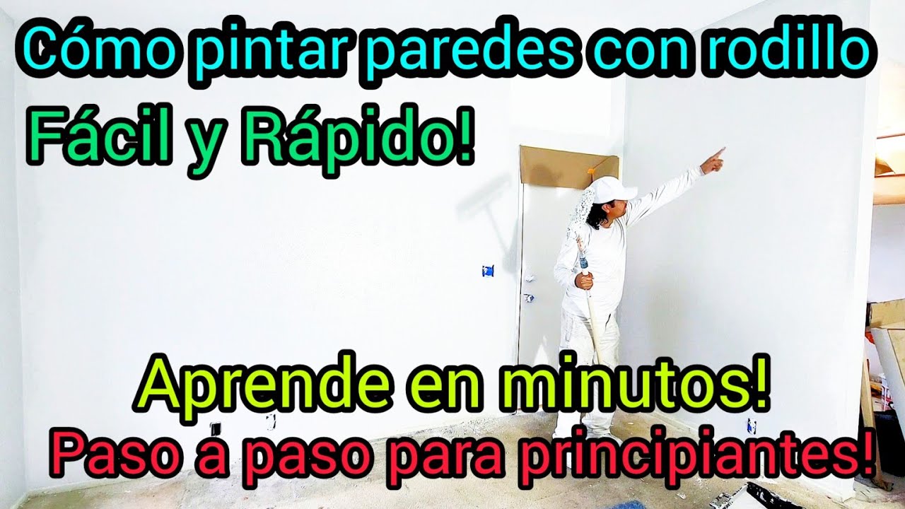 Cómo pintar paredes con rodillo fácil y rápido! el mejor video explicado de YouTube!