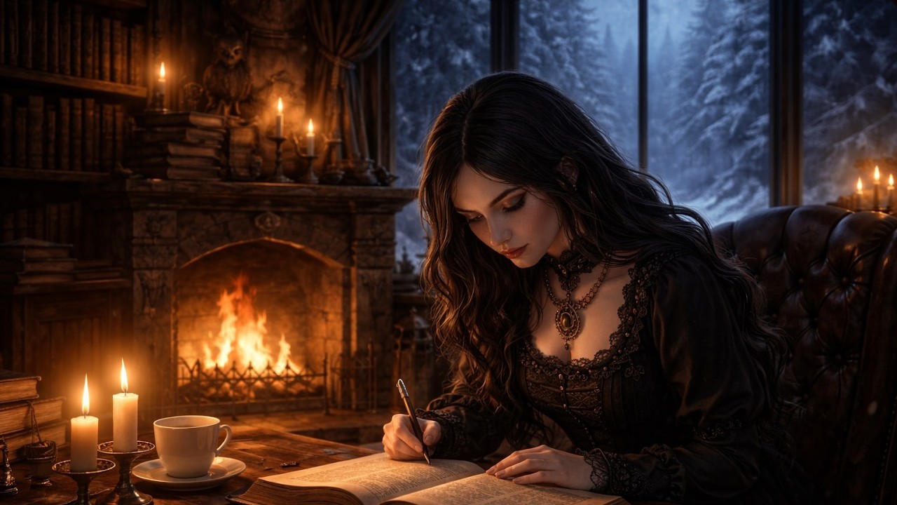 Late Night Relaxation to Focus by Candlelight | Gothic & Dark Academia Ambient