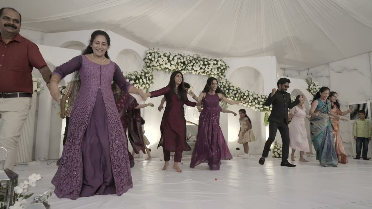 My amazing cousins lit up our wedding with their beautiful performance! ❤️🎶 #Kerala Wedding Dance