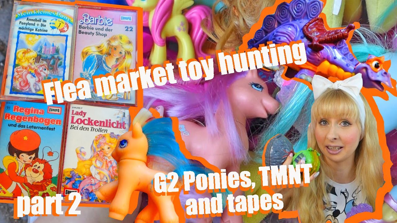 Live flea market vintage toy hunting - My little Pony, TMNT, Barbie, Sindy, 80s audio cassette tapes