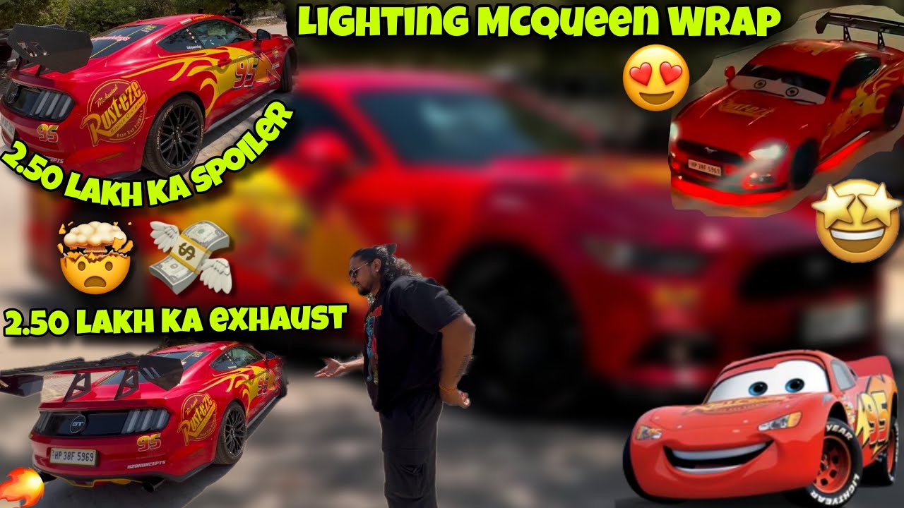🔥Most viral ￼Mustang😍with Customized McQueen wrap❤️Loud Exhaust🔥