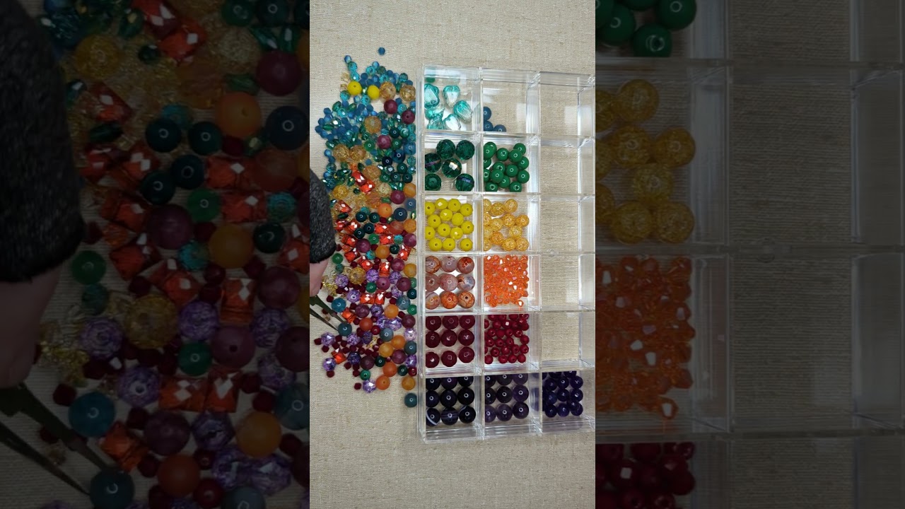 RAINBOW Bead Sorting #beads #sorting #satisfying #rainbow #notalking