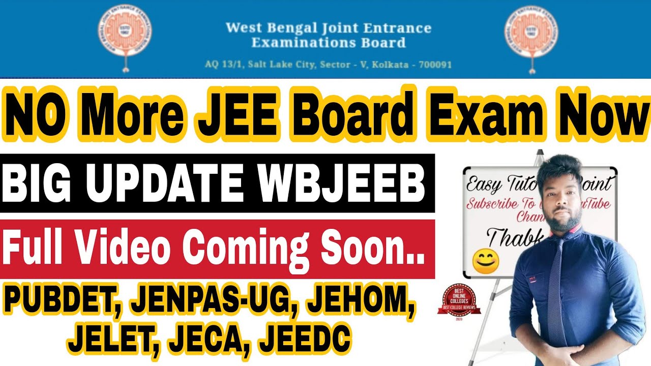 WBJEEB Board Big Update, No More JEE Board Exam Now. All Entrance Exam Cancel. JELET, JEHOM, JEEDEC