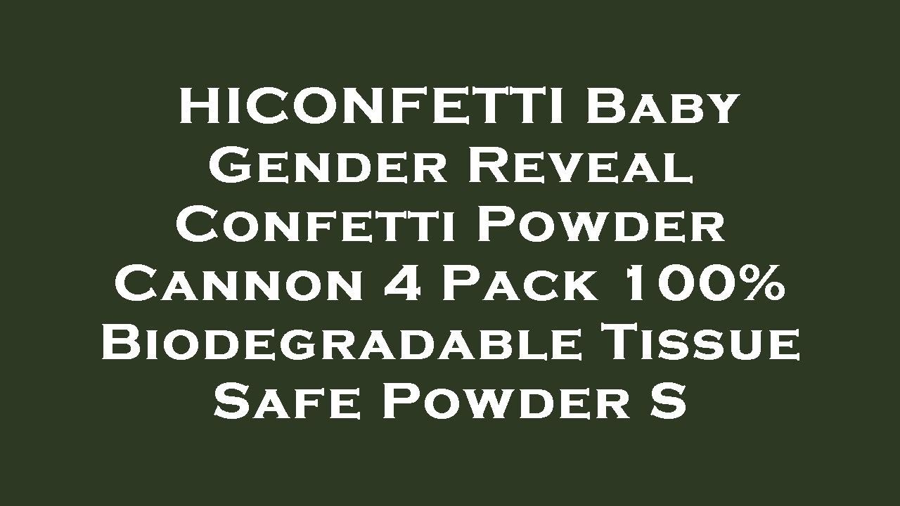 HICONFETTI Baby Gender Reveal Confetti Powder Cannon 4 Pack 100% Biodegradable Tissue Safe Po Review