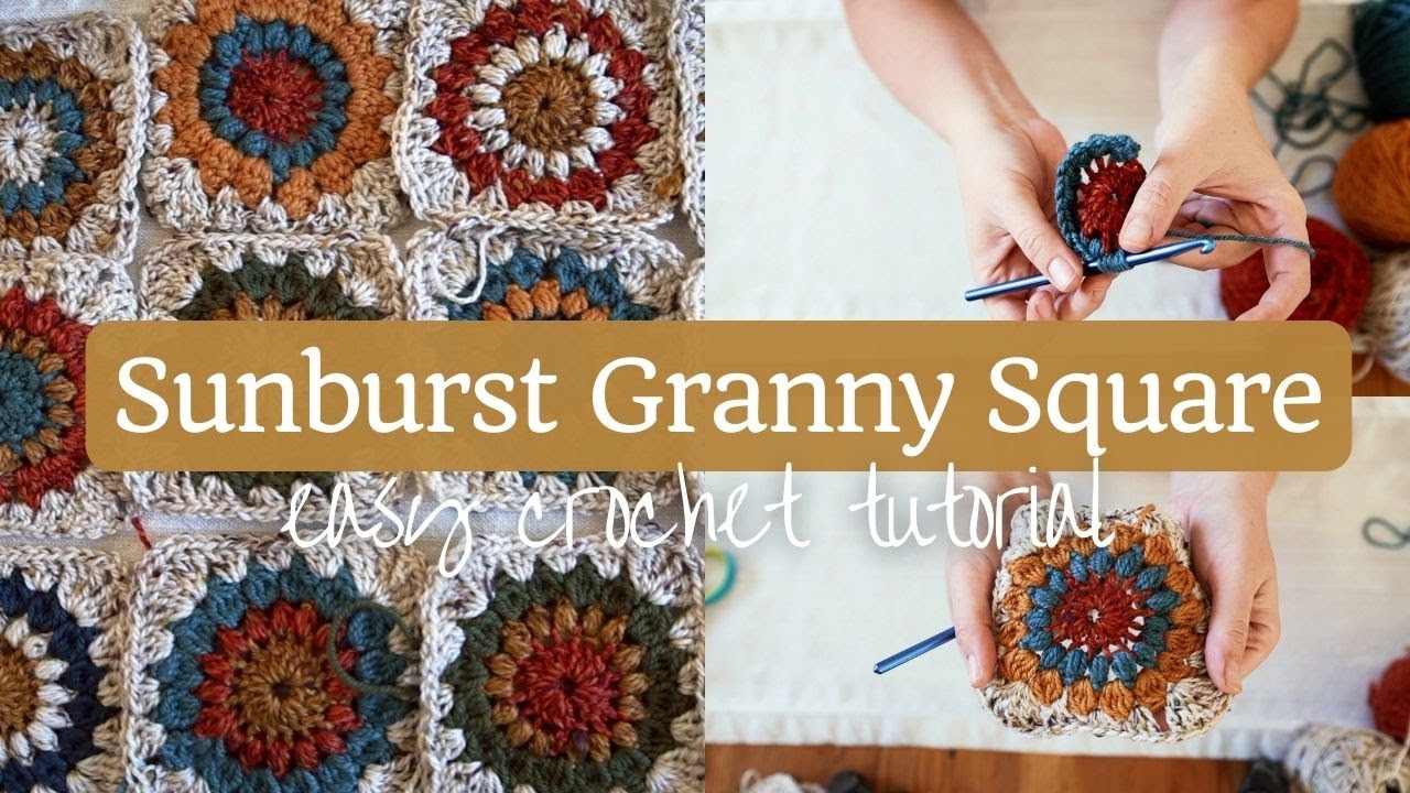 Sunburst Granny Square Crochet Tutorial