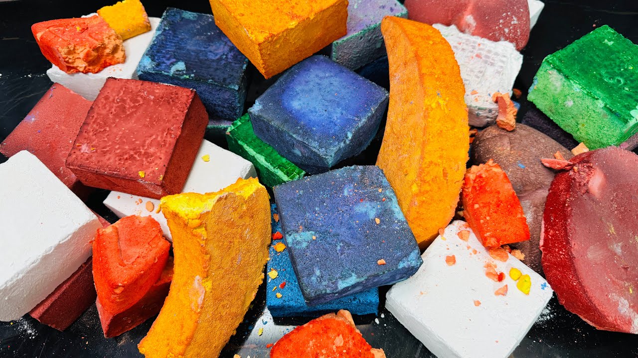 Variety Colourful Dyed Chalk ASMR Crush | Satisfying Chalk ASMR Crushing Video 