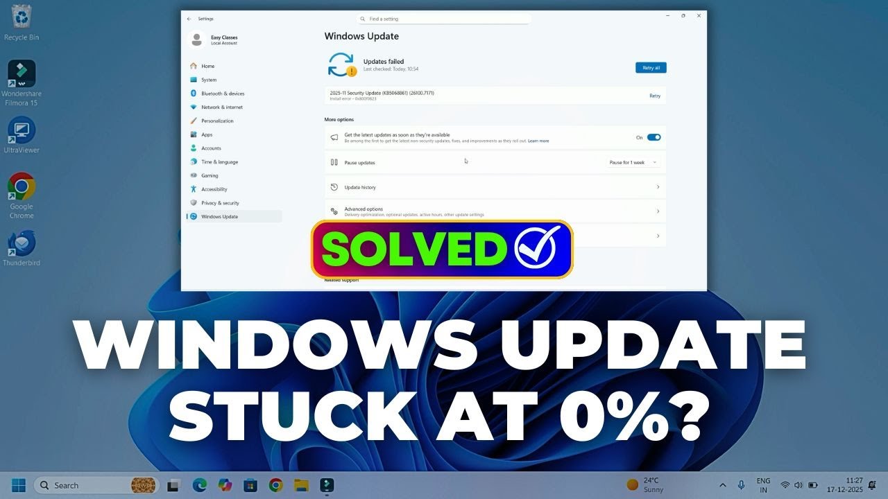 How to Fix Windows 11 Update Stuck at 0% or 100% (2026)
