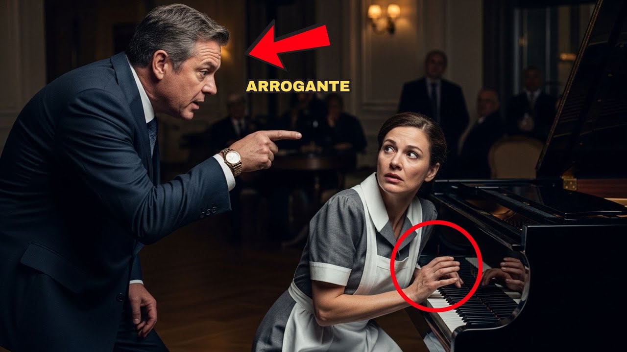 SE TOCAR ESSE PIANO EU PAGO SUAS CONTAS!” — GRITOU O CLIENTE ARROGANTE… MAS A CAMAREIRA DEU UM SHOW