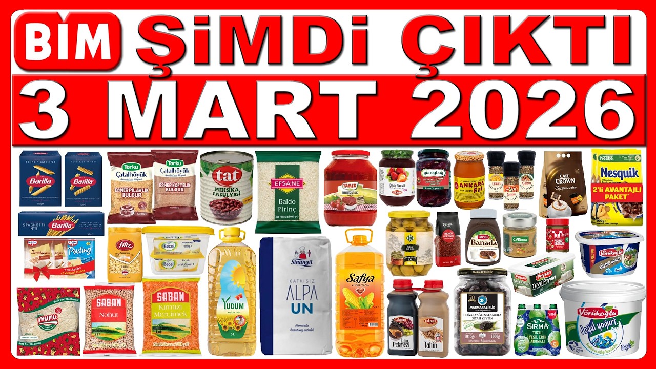 BİM 3 MART 2026 | TEMEL GIDA VE  KAHVALTILIK ÜRÜNLER  | BİM MARKET İNDİRİMLERİ | BİM HAFTAYA SALI