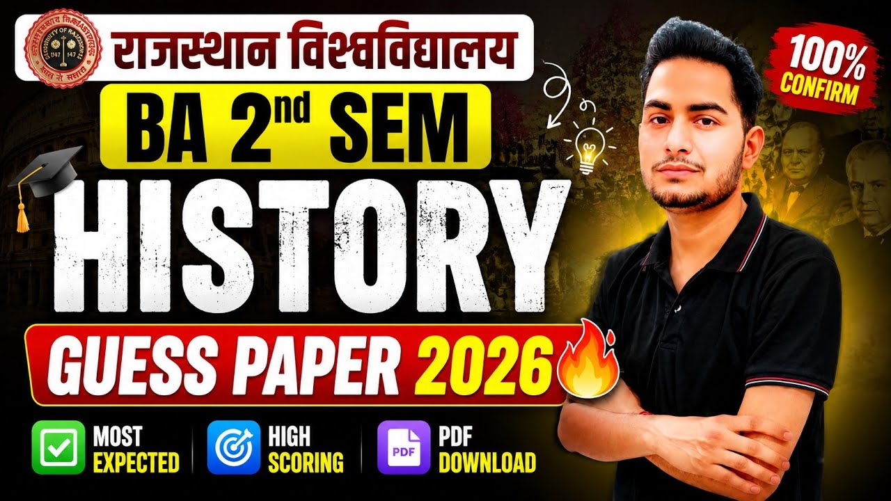 Rajasthan University Exam 2026 | BA 2nd Semester History Paper 2026 | Modern World History Imp Que.